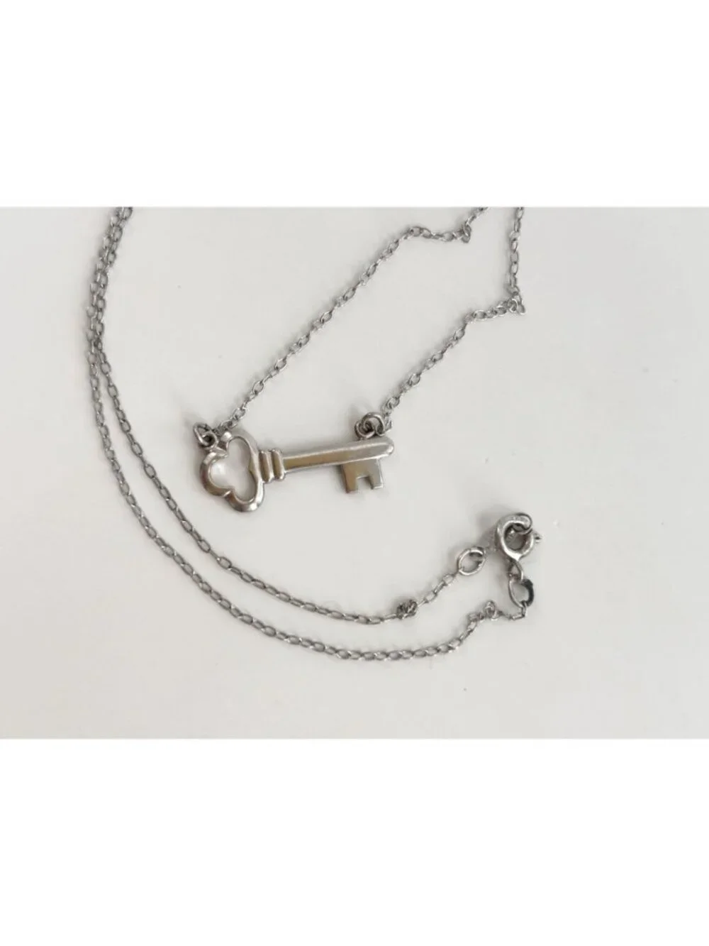 Antique Key 12k Gold Filled Sterling Silver 925 Vintage Pendant Necklace - 16